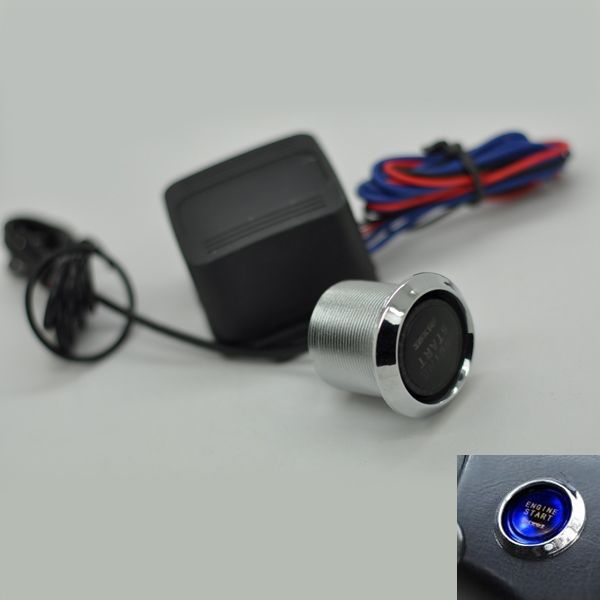 12V Blue LED Car Engine Start Push Button Ignition Starter Switch Kit