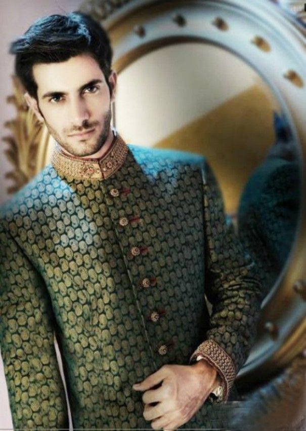 groom sherwani designs green color zpsfb28a17b - Dress of 20th july 2013