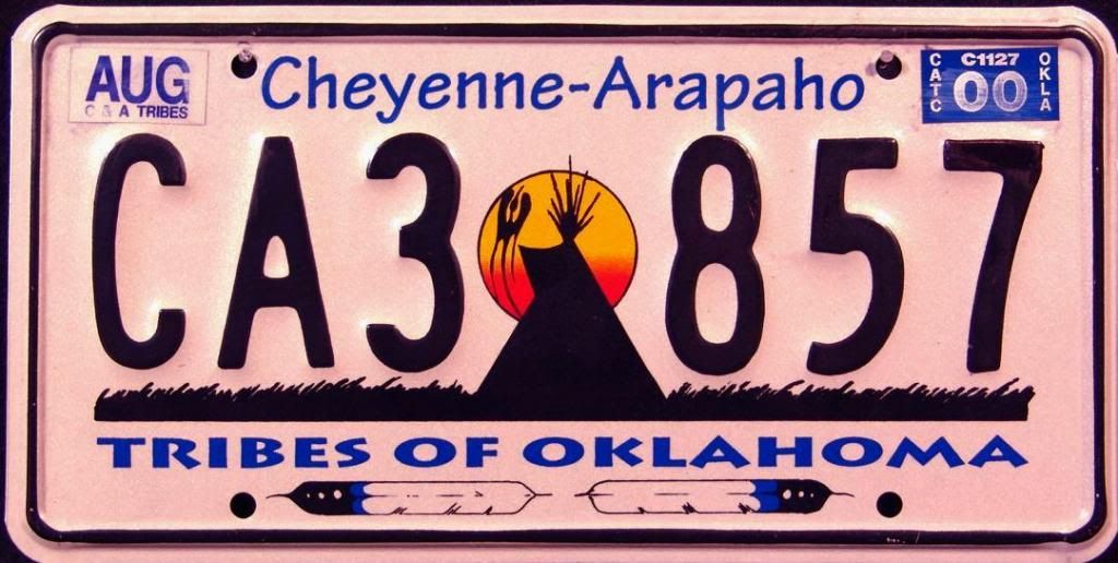 OKLAHOMA ** CHEYENNE ARAPAHOE NATION TRIBE ** Indian License Plate eBay