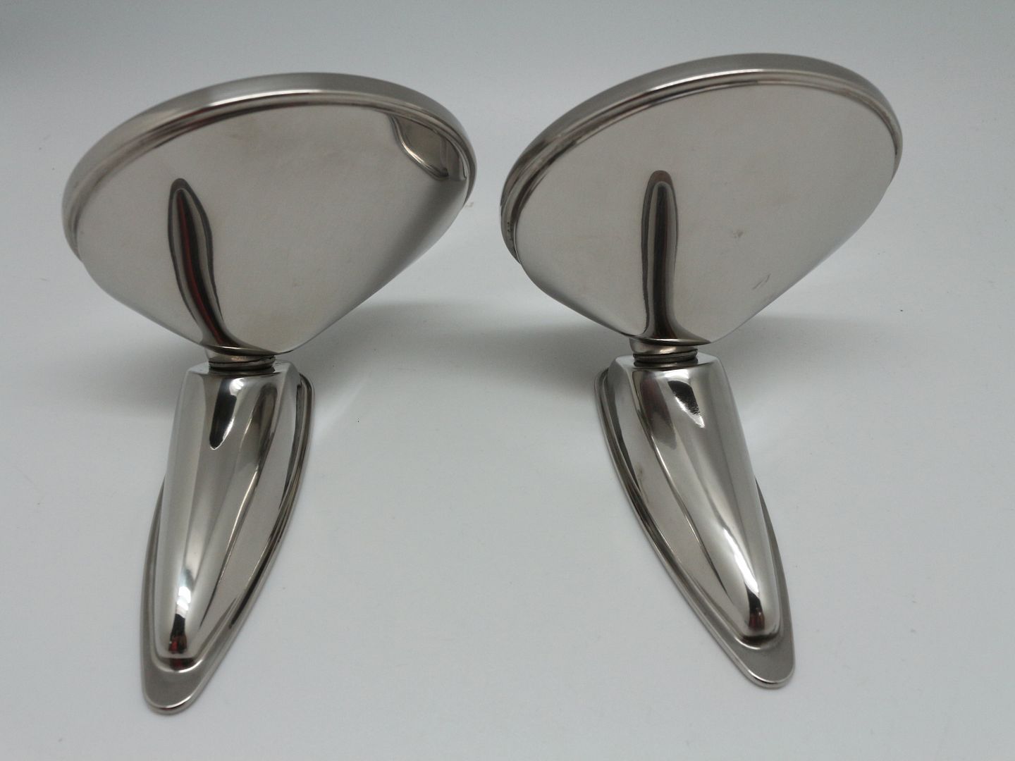 60's 70's 80's Car Vintage Classic Round Chrome Metal Mirrors SET