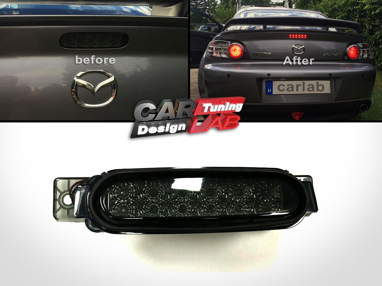 Smoked lens LED 3RD THIRD BRAKE STOP Light Lamp Fits 04 08 Mazda RX8