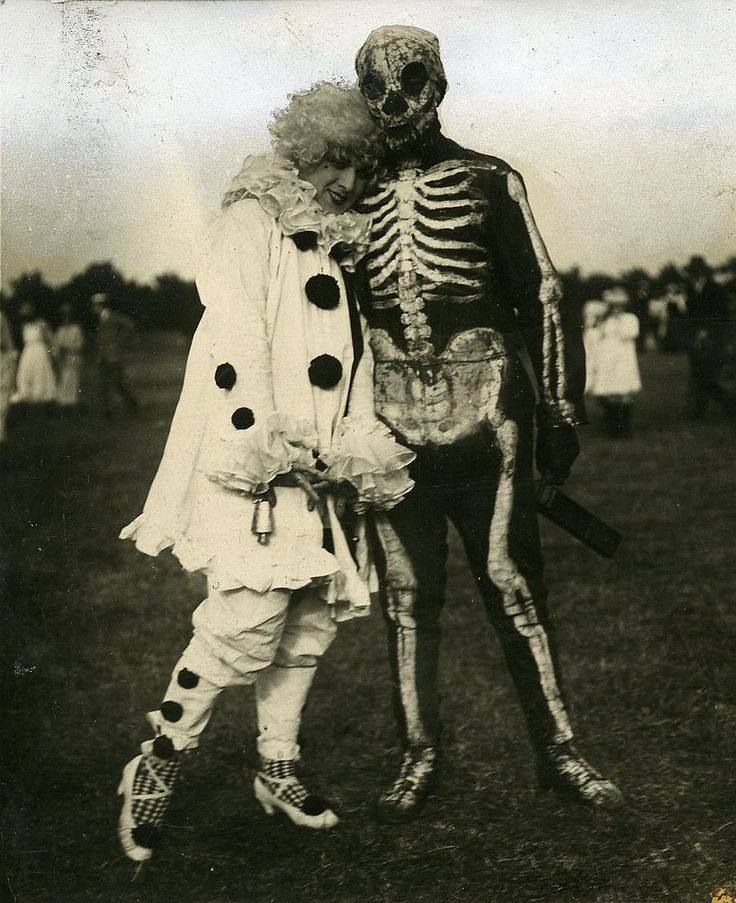 clown and skeleton