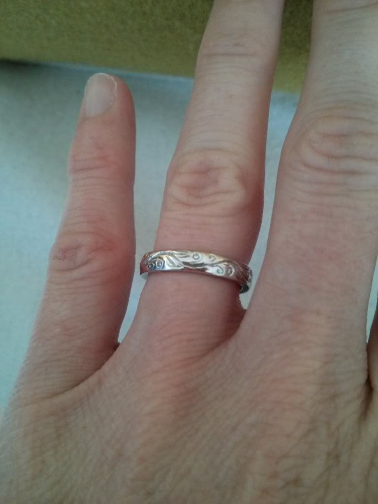 Wedding ring on my right hand