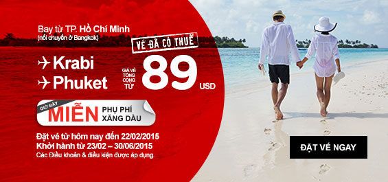 Air Asia giá rẻ đi Kualalumpur, Bangkok, Johor Bahru 42 USD