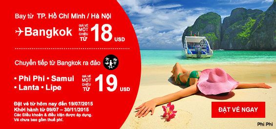 Vé máy bay đi thái lan, bangkok giá rẻ 18 USD
