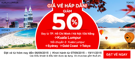 Vé máy bay đi Sydney hãng Air Asia giảm 50% giá vé