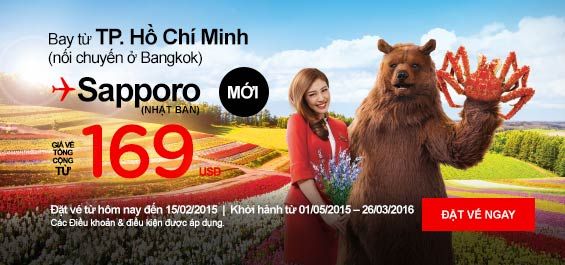 Air Asia giá rẻ đi Kualalumpur, Bangkok, Johor Bahru 42 USD