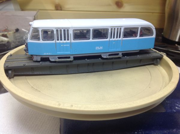 Completed PLM ZZR 50 conversion displayed on a Peco n-gauge turntable