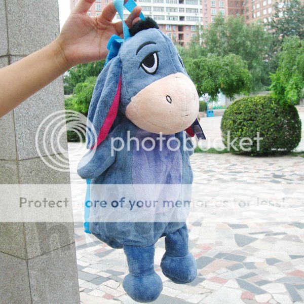 Disney "Winnie The Pooh" Eeyore Blue Donkey Stuffed Animals Backpack Kid's Bag