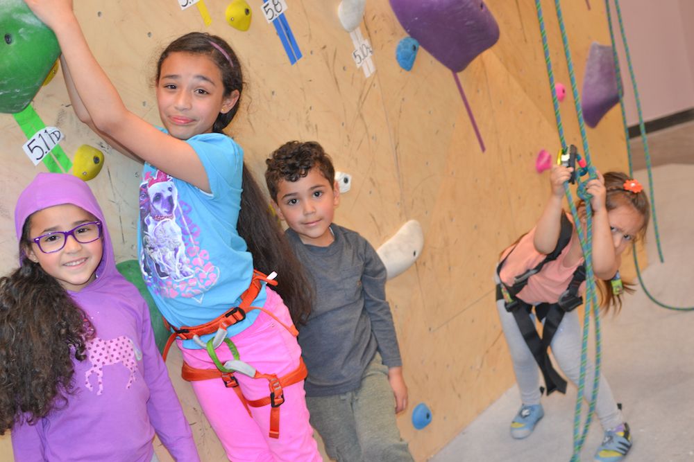 kids rock climbing