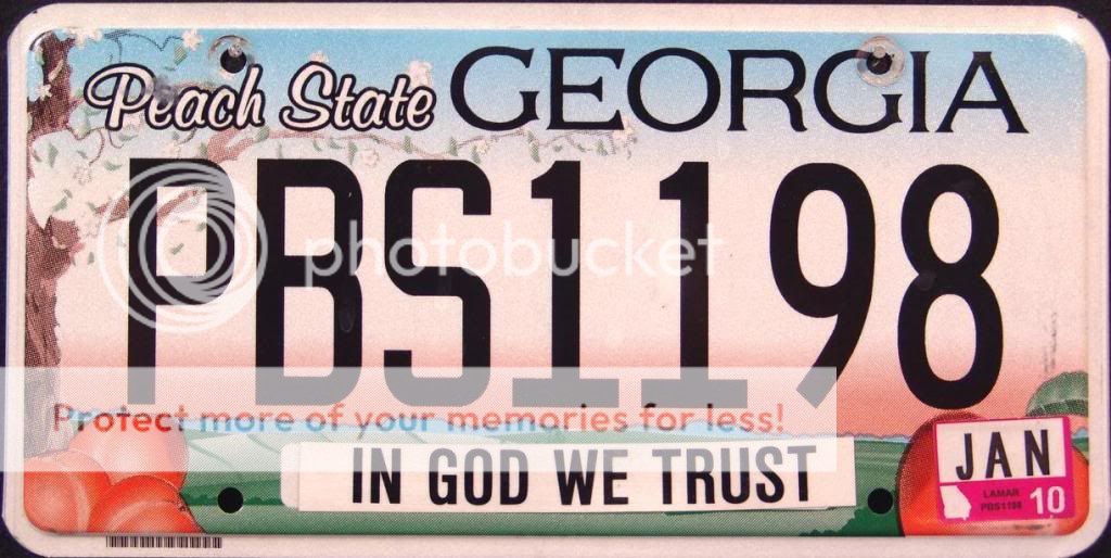 GEORGIA ** IN GOD WE TRUST - PEACH STATE ** Licesne Plate | eBay